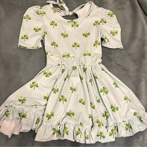 Little Stocking Company clover dress. St. Patrick’s.